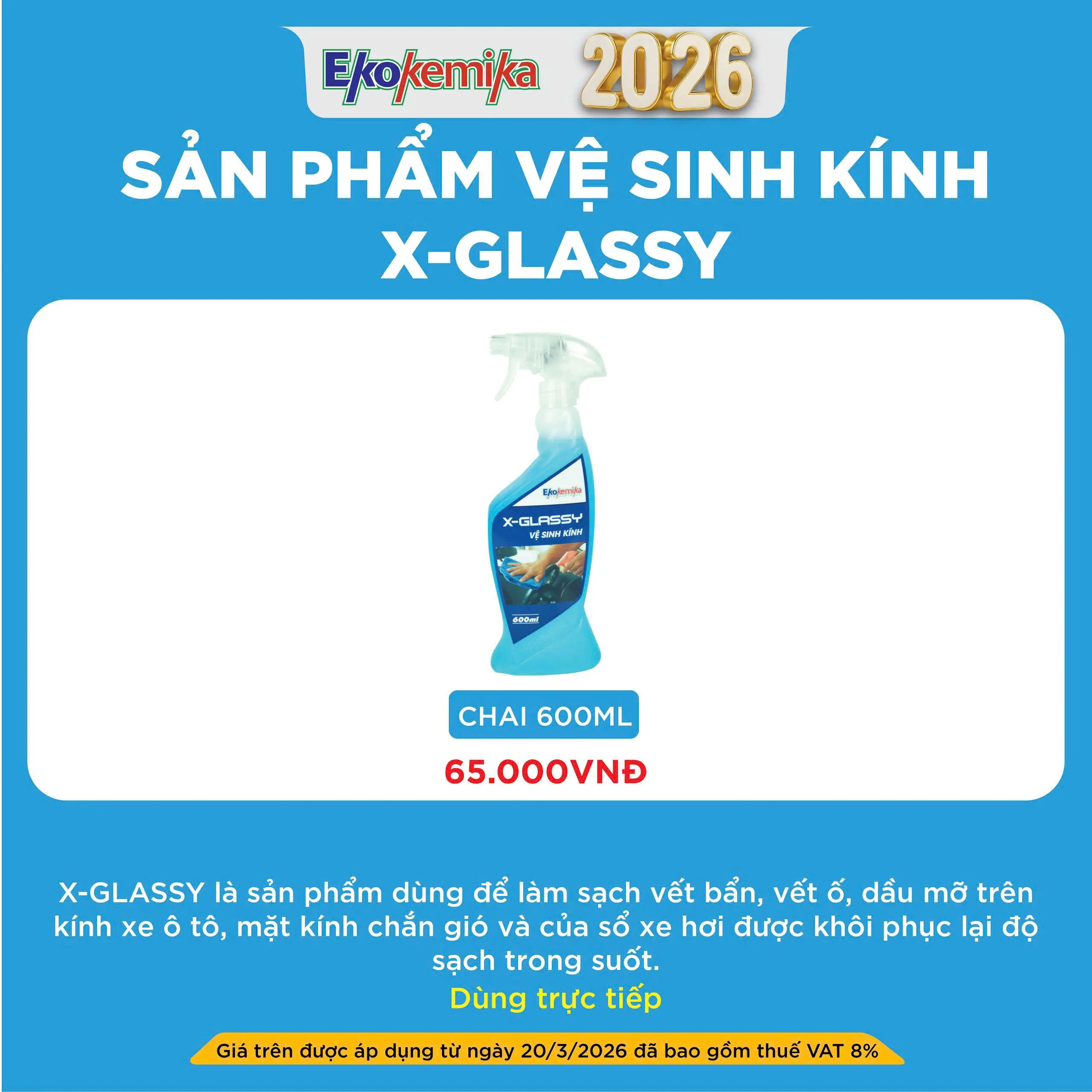 SẢN PHẨM VỆ SINH KÍNH X - GLASSY