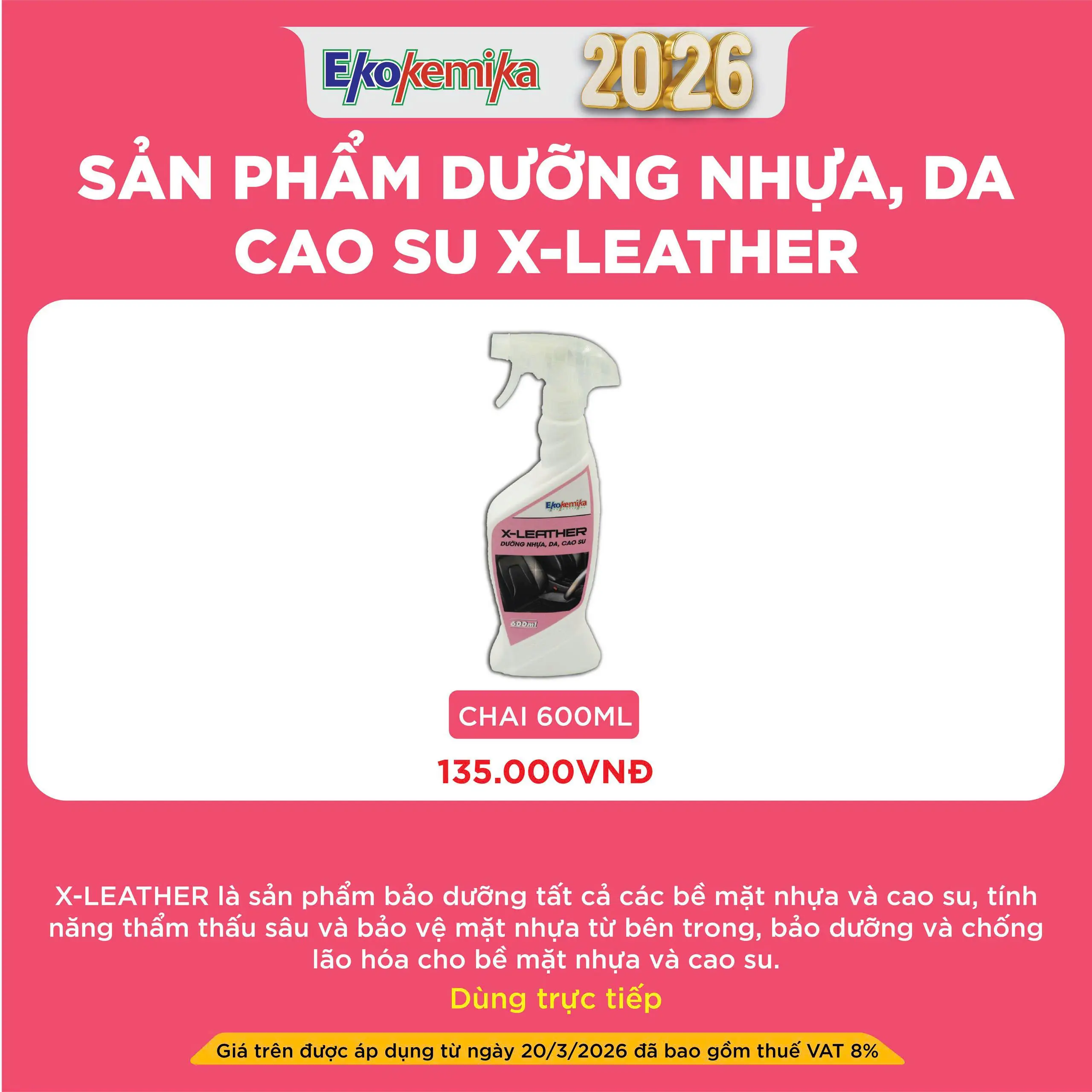 SẢN PHẨM DƯỠNG NHỰA, DA CAO SU X - LEATHER