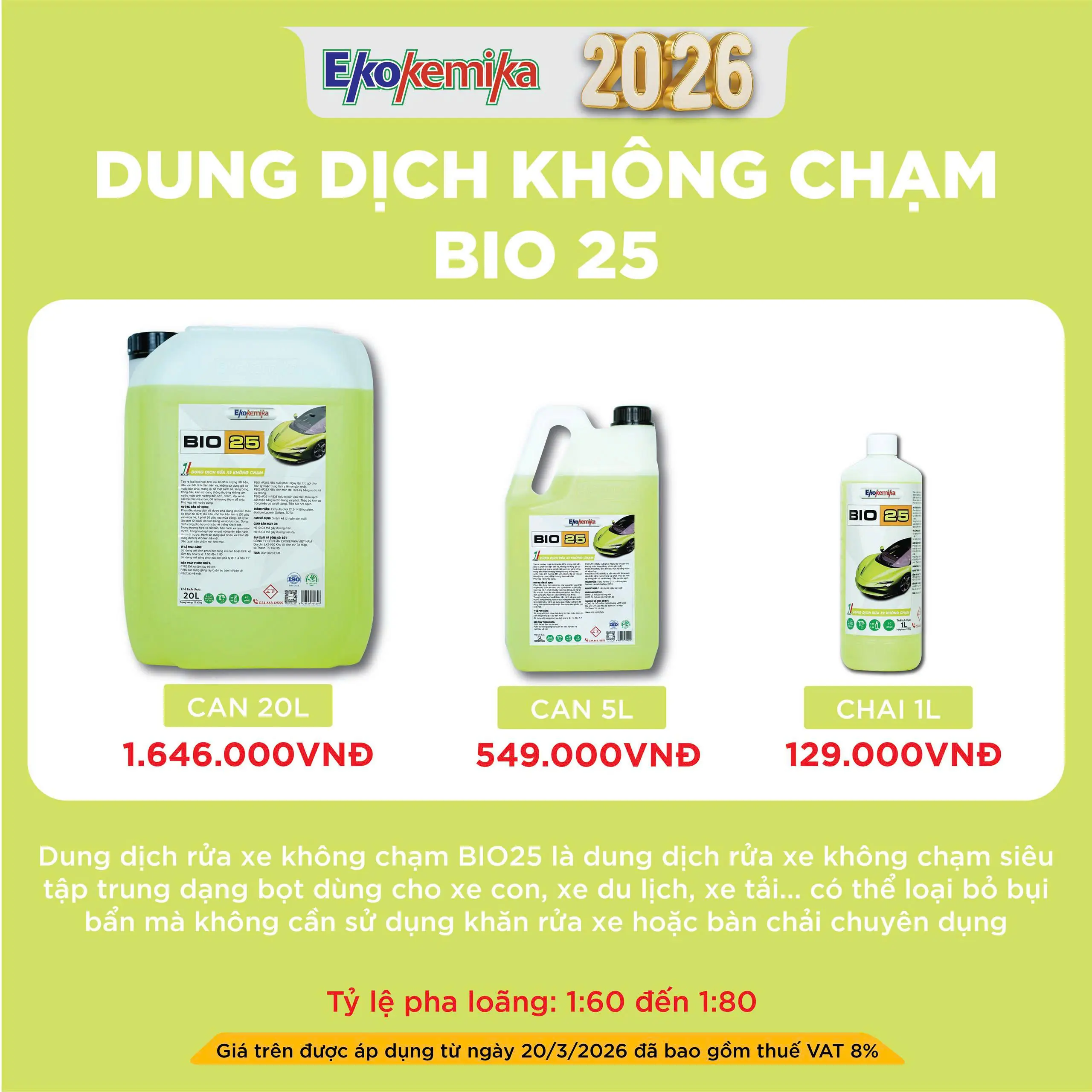 DUNG DỊCH KHÔNG CHẠM BIO 25