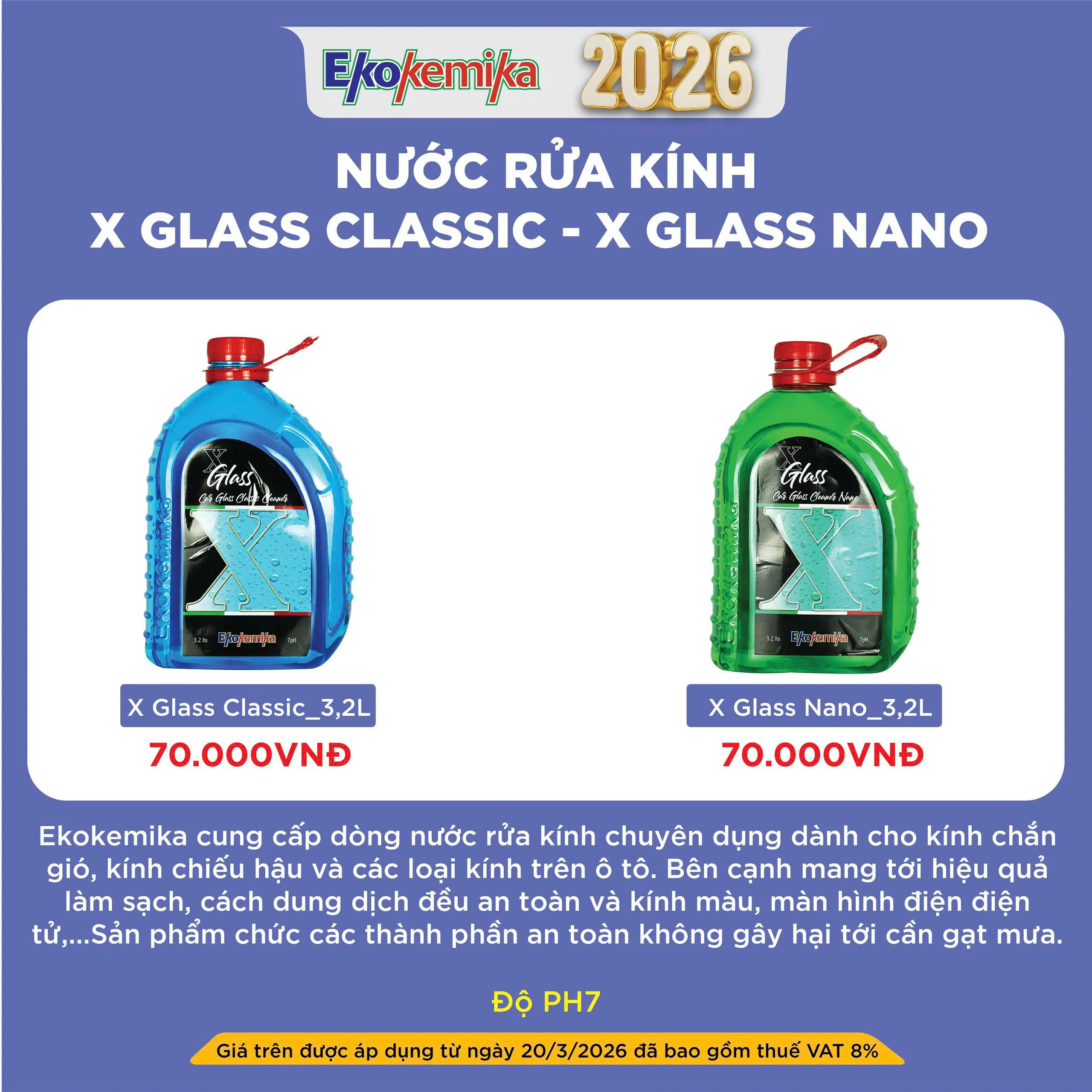 NƯỚC RỬA KÍNH X GLASS CLASSIC - X GLASS NANO
