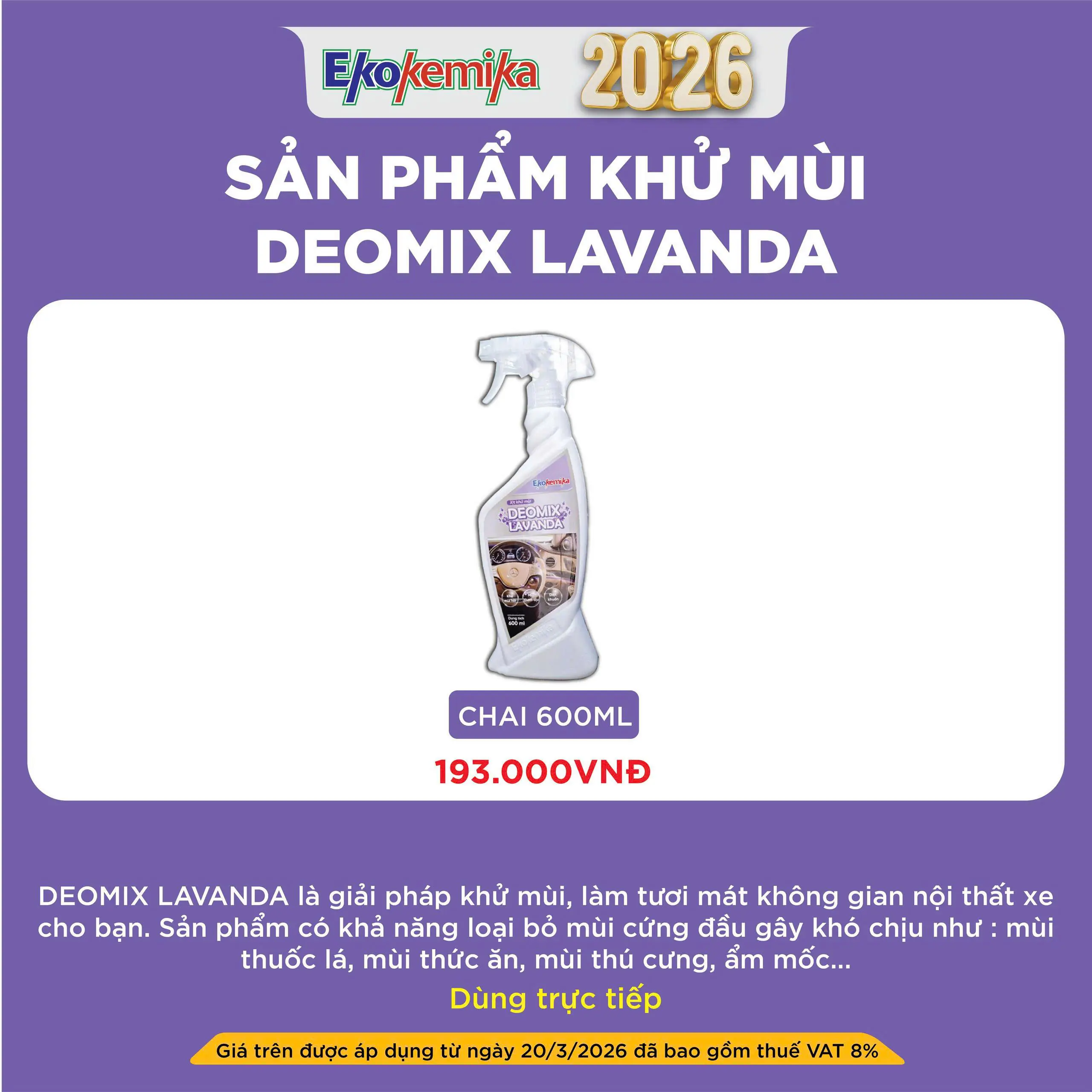 SẢN PHẨM KHỬ MÙI DEOMIX LAVANDA