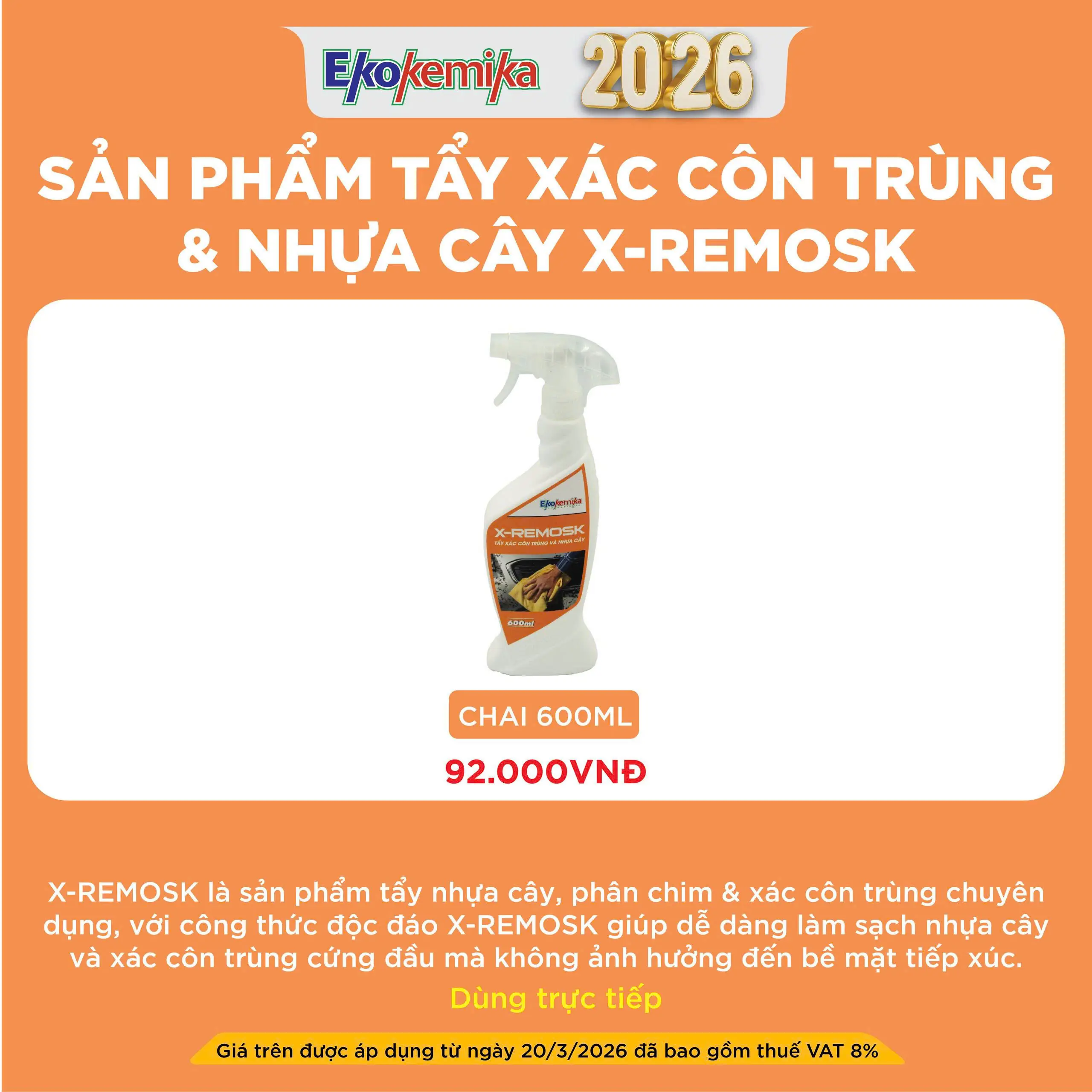 SẢN PHẨM TẨY XÁC CÔN TRÙNG & NHỰA CÂY X-REMOSK