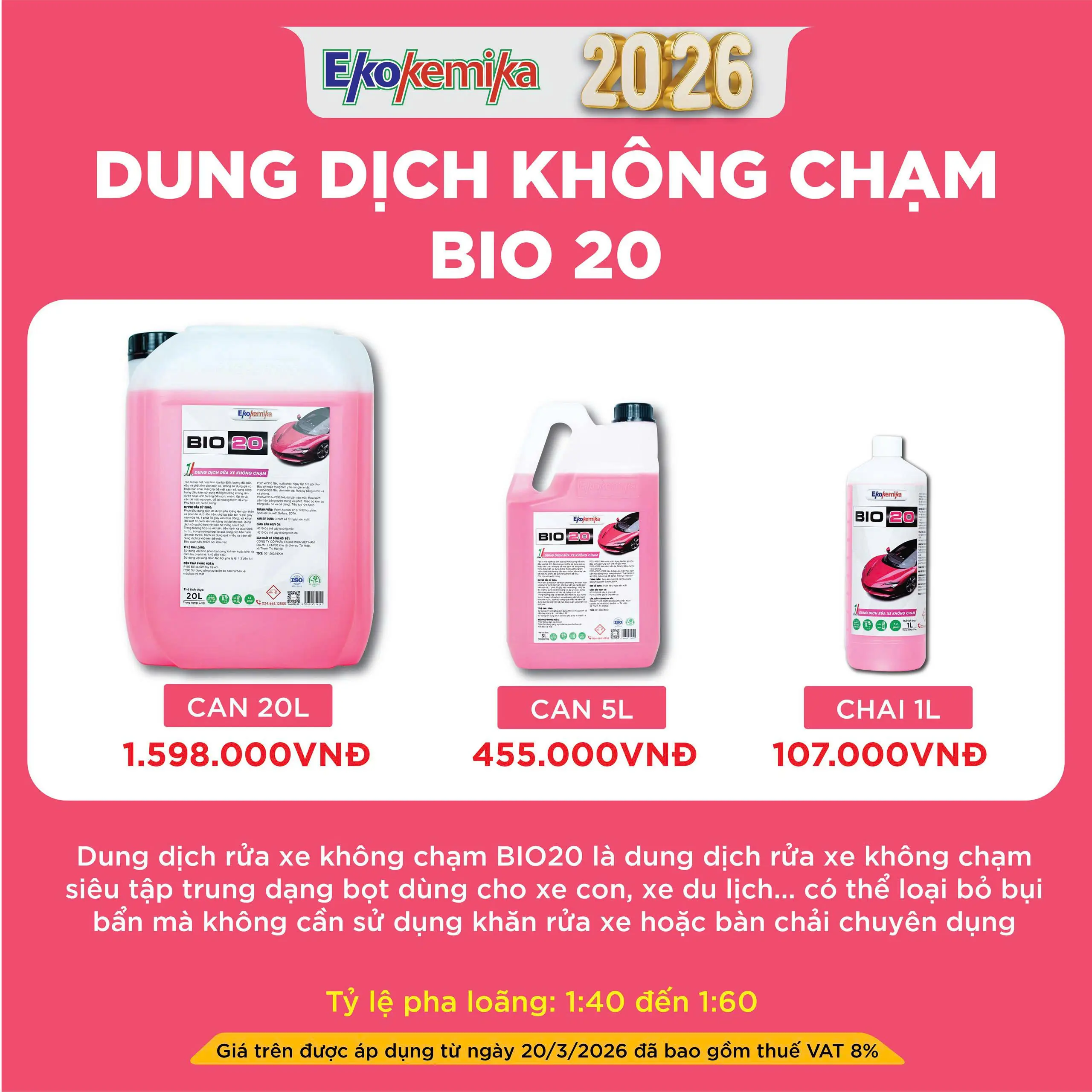 DUNG DỊCH KHÔNG CHẠM BIO 20