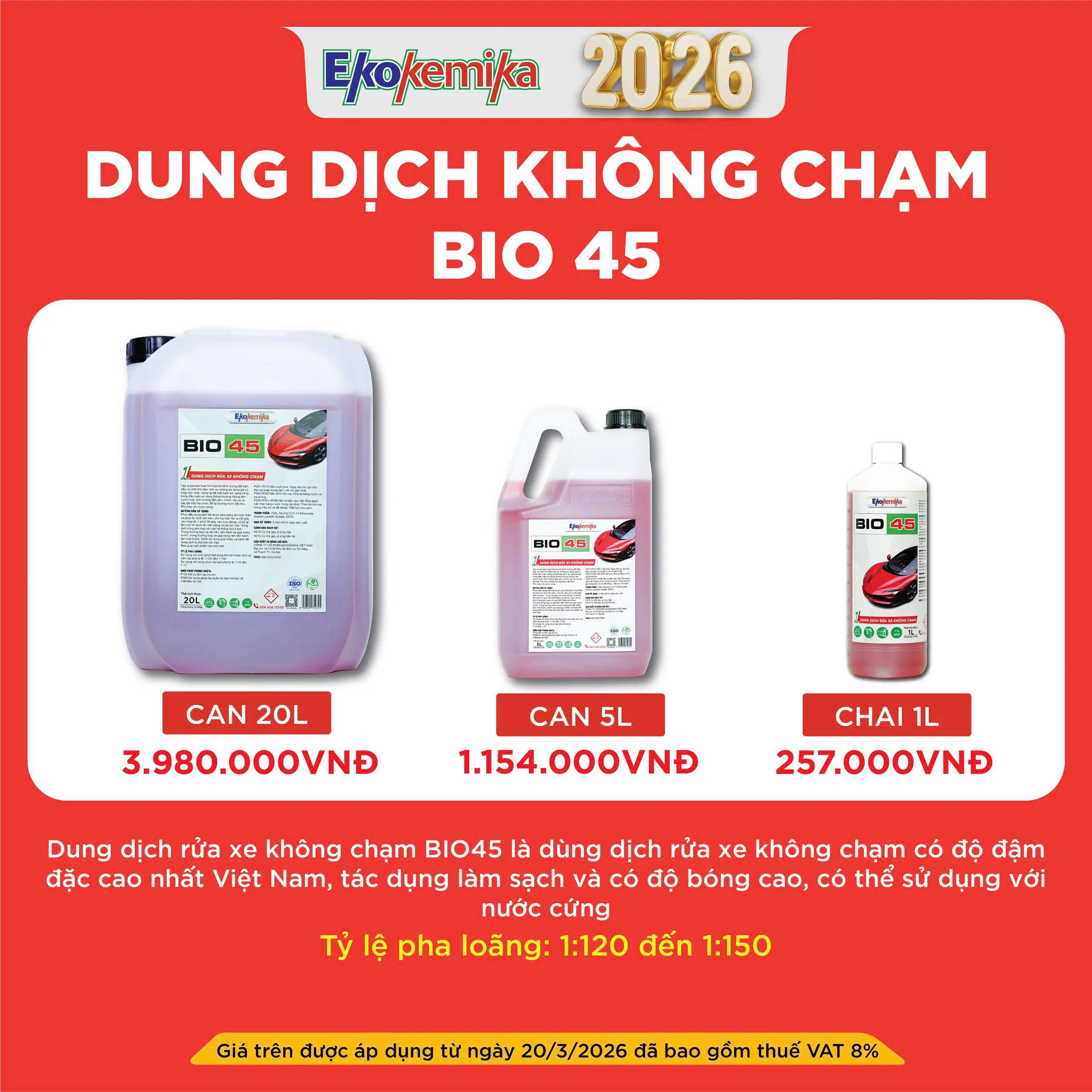DUNG DỊCH KHÔNG CHẠM BIO 45
