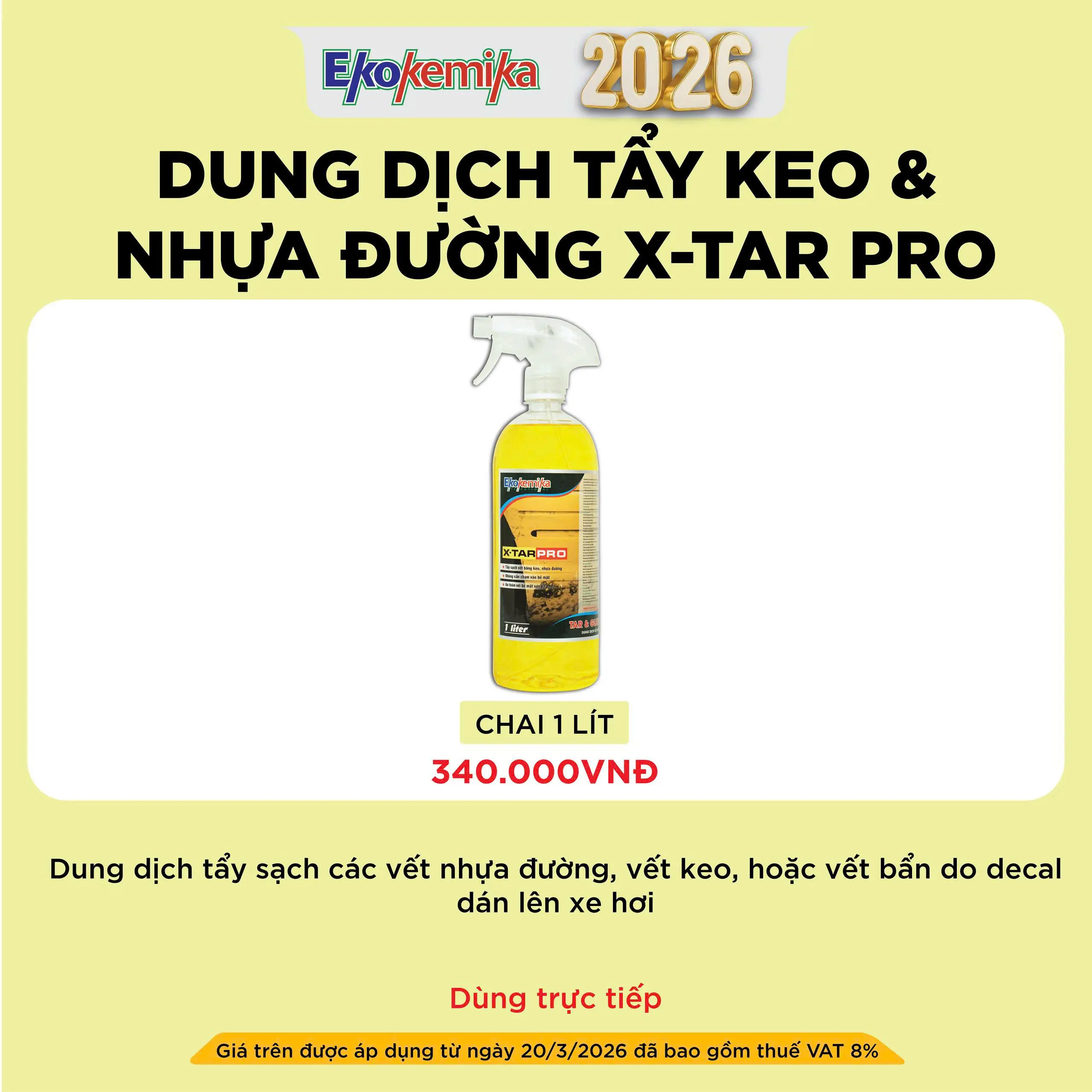 DUNG DỊCH TẨY KEO & NHỰA ĐƯỜNG X-TAR PRO